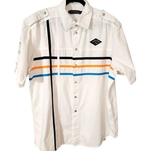 Vintage COOGI Shirt Men's Sz XXL White Short Sleeve Summer Streetwear